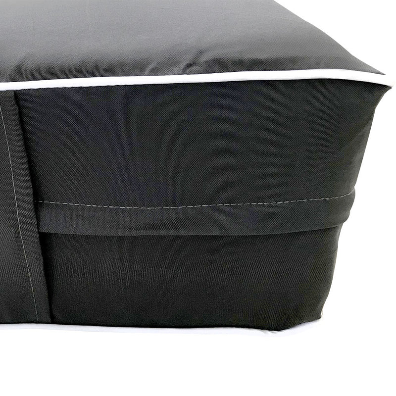 Style5 Full Size 3PC Contrast Pipe Trim Outdoor Daybed Mattress Cushion Bolster Pillow Slip Cover COMPLETE SET AD003