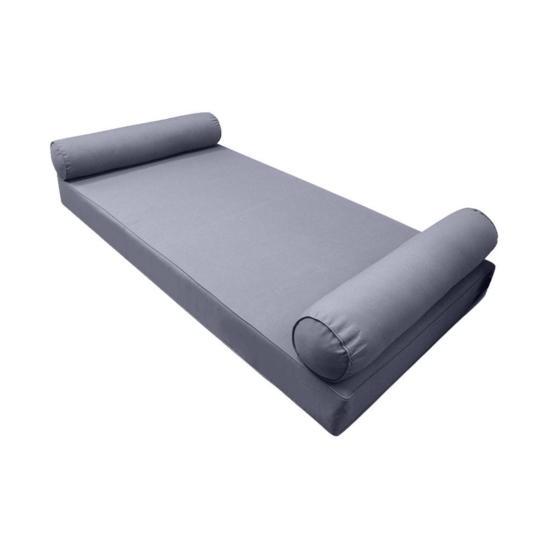 Style5 Full Size 3PC Pipe Trim Outdoor Daybed Mattress Bolster Pillow Fitted Sheet Slip Cover ONLY AD001