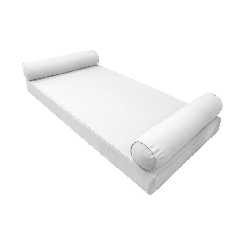 Style5 Crib Size 3PC Pipe Trim Outdoor Daybed Mattress Bolster Pillow Fitted Sheet Slip Cover ONLY AD106