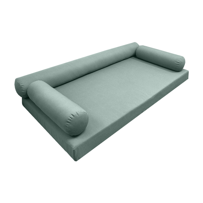 Style6 Twin-XL Size 4PC Knife Edge Outdoor Daybed Mattress Bolster Pillow Fitted Sheet Slip Cover ONLY AD002