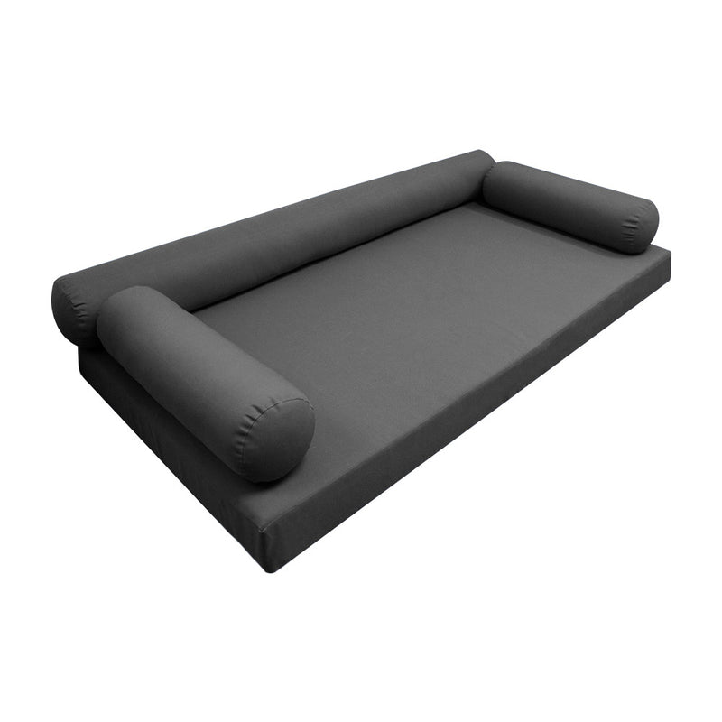 Style6 Twin-XL Size 4PC Knife Edge Outdoor Daybed Mattress Cushion Bolster Pillow Slip Cover COMPLETE SET AD003