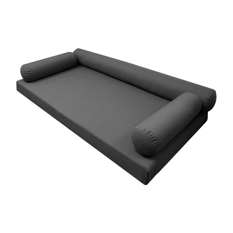 Style6 Twin-XL Size 4PC Knife Edge Outdoor Daybed Mattress Cushion Bolster Pillow Slip Cover COMPLETE SET AD003