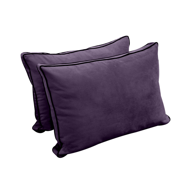 STYLE V1 - Velvet Indoor Daybed Bolster Backrest Cushion Pillow |COVERS ONLY|