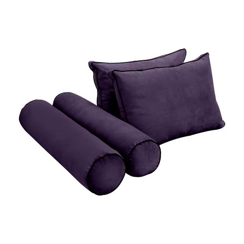 STYLE V1 - Velvet Indoor Daybed Bolster Backrest Cushion Pillow |COVERS ONLY|