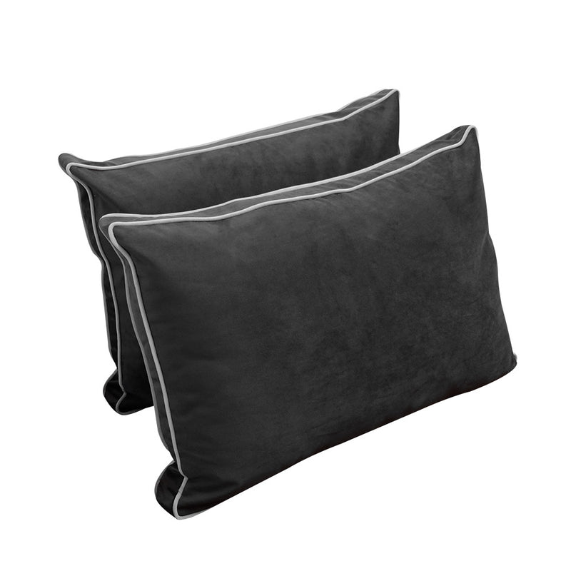 STYLE V1 - Velvet Indoor Daybed Bolster Backrest Cushion Pillow |COVERS ONLY|