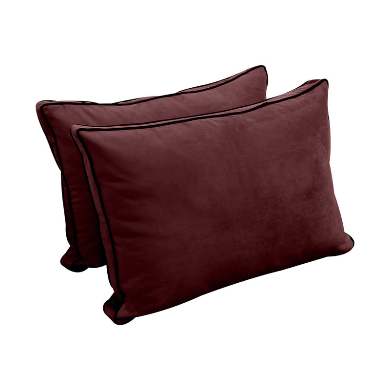 STYLE V1 - Velvet Indoor Daybed Bolster Backrest Cushion Pillow |COVERS ONLY|