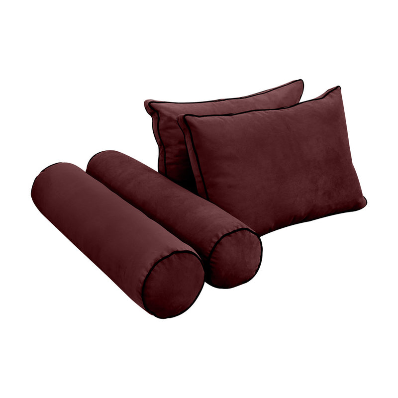 STYLE V1 - Velvet Indoor Daybed Bolster Backrest Cushion Pillow |COVERS ONLY|