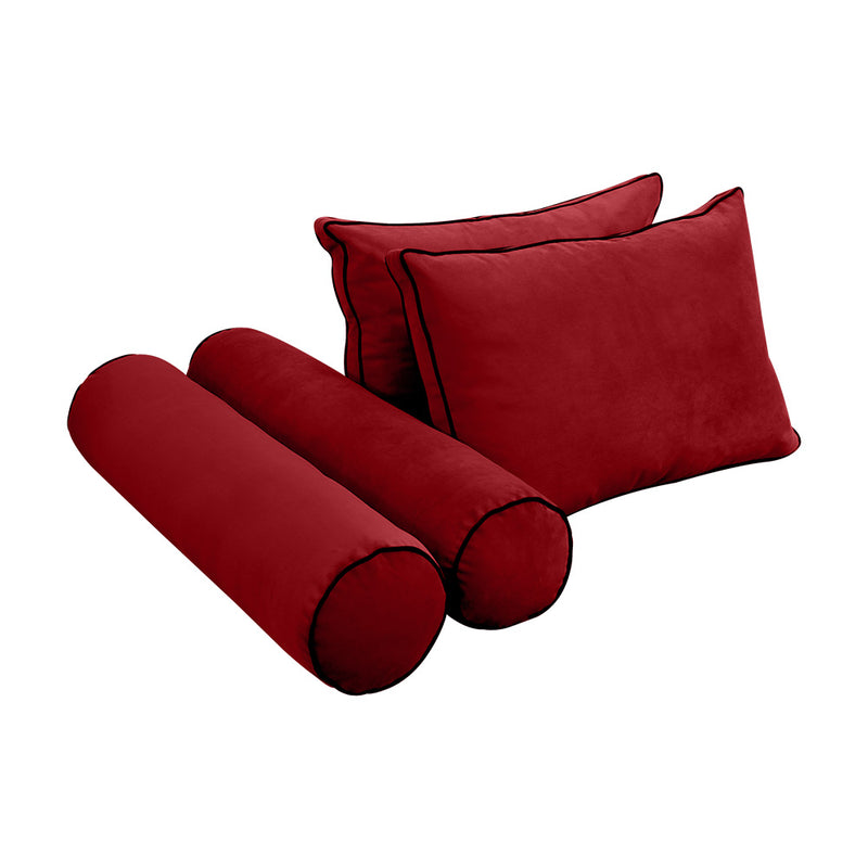 STYLE V1 - Velvet Indoor Daybed Bolster Backrest Cushion Pillow |COVERS ONLY|