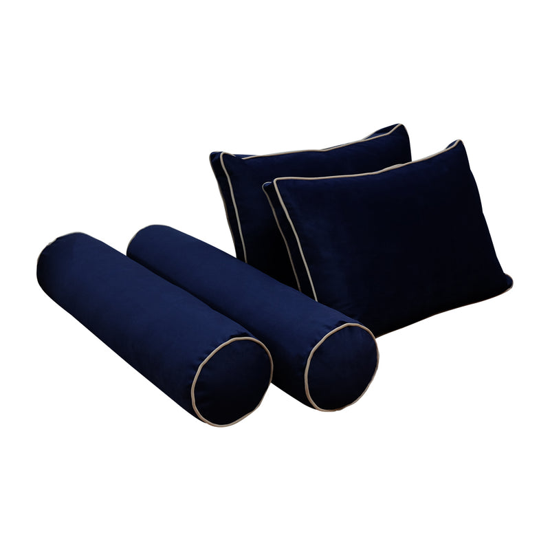 STYLE V1 - Velvet Indoor Daybed Bolster Backrest Cushion Pillow |COVERS ONLY|