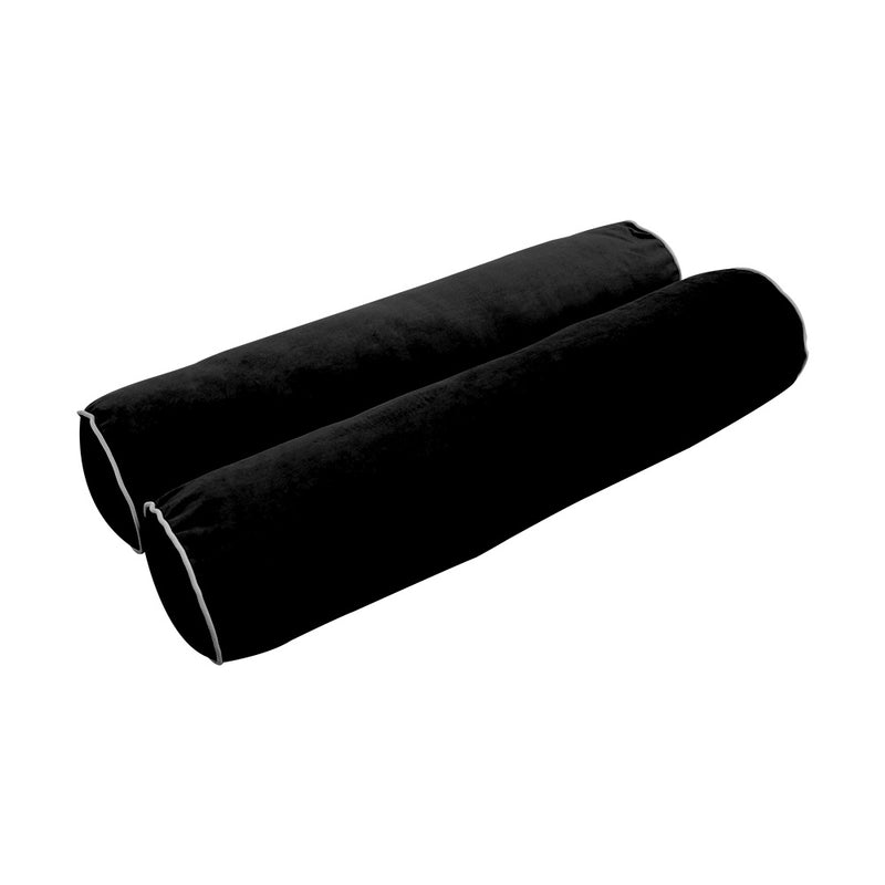 STYLE V5 - Velvet Indoor Daybed Bolster Pillow Cushion |COVERS ONLY|