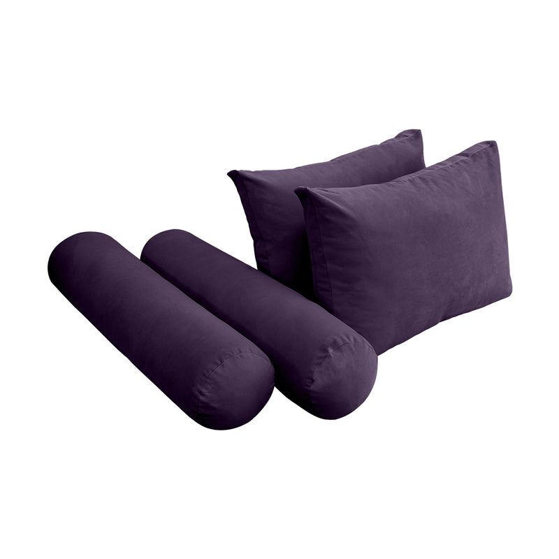 STYLE V1 - Velvet Indoor Daybed Bolster Backrest Cushion Pillow |COVERS ONLY|