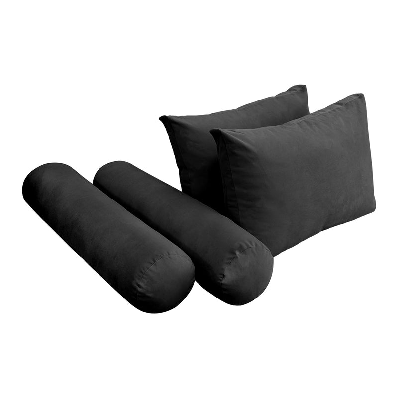 STYLE V1 - Velvet Indoor Daybed Bolster Backrest Cushion Pillow |COVERS ONLY|