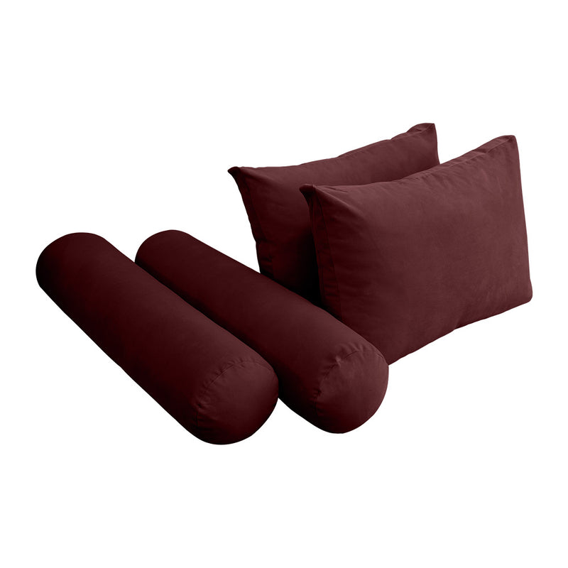 STYLE V1 - Velvet Indoor Daybed Bolster Backrest Cushion Pillow |COVERS ONLY|