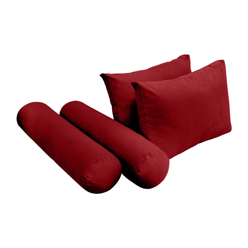 STYLE V1 - Velvet Indoor Daybed Bolster Backrest Cushion Pillow |COVERS ONLY|