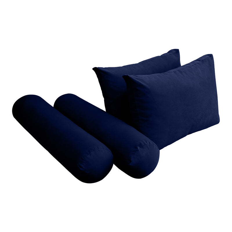 STYLE V1 - Velvet Indoor Daybed Bolster Backrest Cushion Pillow |COVERS ONLY|