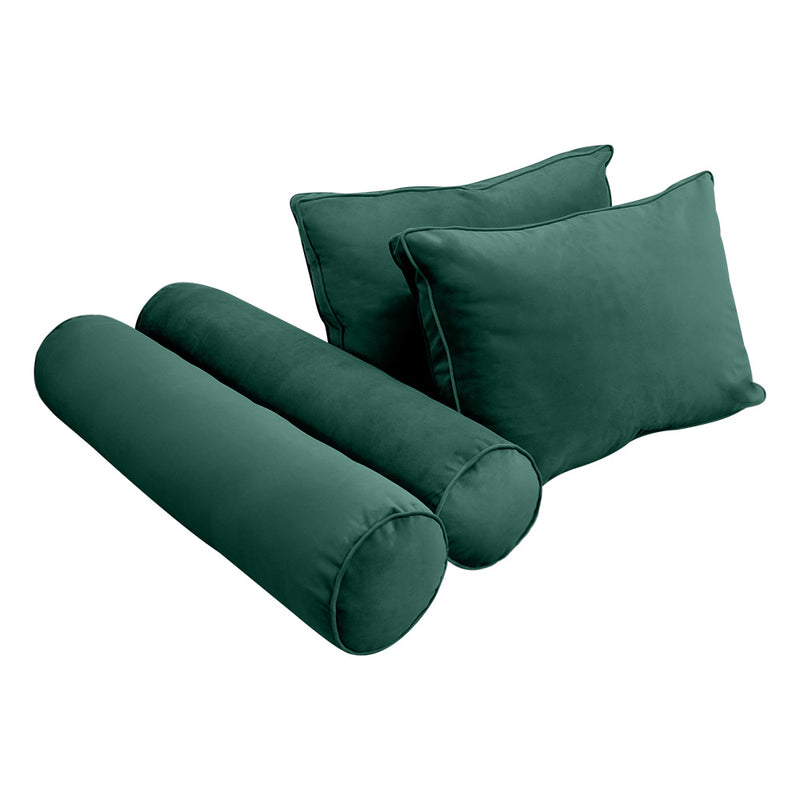 STYLE V1 - Velvet Indoor Daybed Bolster Backrest Cushion Pillow |COVERS ONLY|