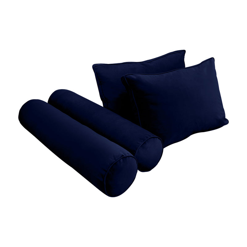 STYLE V1 - Velvet Indoor Daybed Bolster Backrest Cushion Pillow |COVERS ONLY|