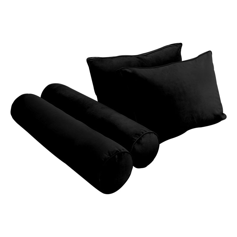 STYLE V1 - Velvet Indoor Daybed Bolster Backrest Cushion Pillow |COVERS ONLY|