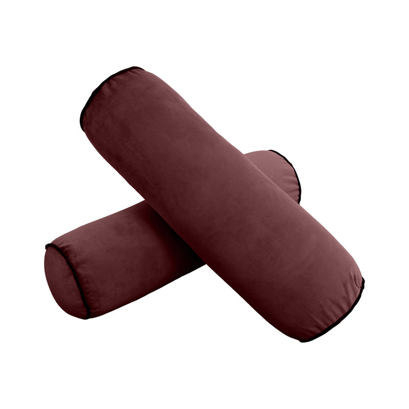 STYLE V6 - Velvet Indoor Daybed Bolster Pillow Cushion |COVERS ONLY|