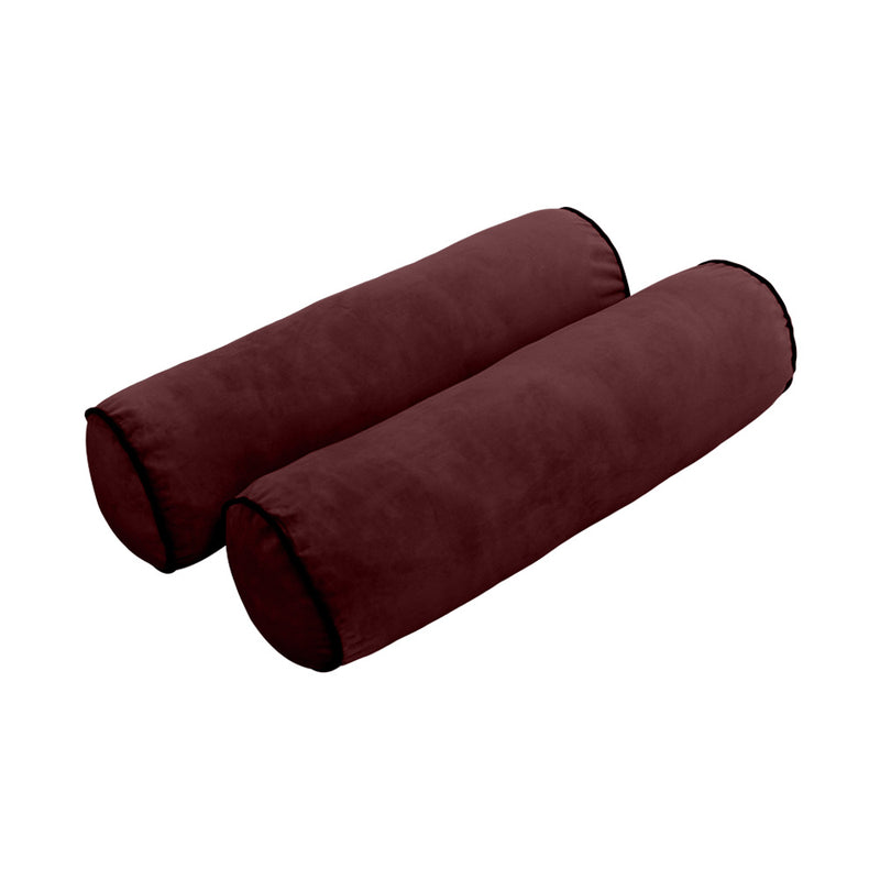 STYLE V6 - Velvet Indoor Daybed Bolster Pillow Cushion |COVERS ONLY|