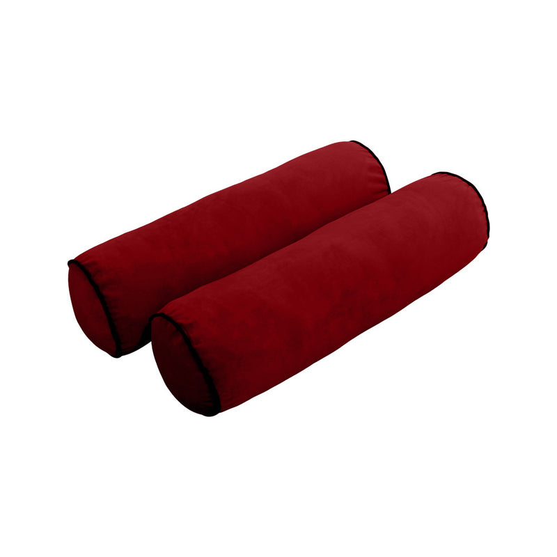 STYLE V6 - Velvet Indoor Daybed Bolster Pillow Cushion |COVERS ONLY|