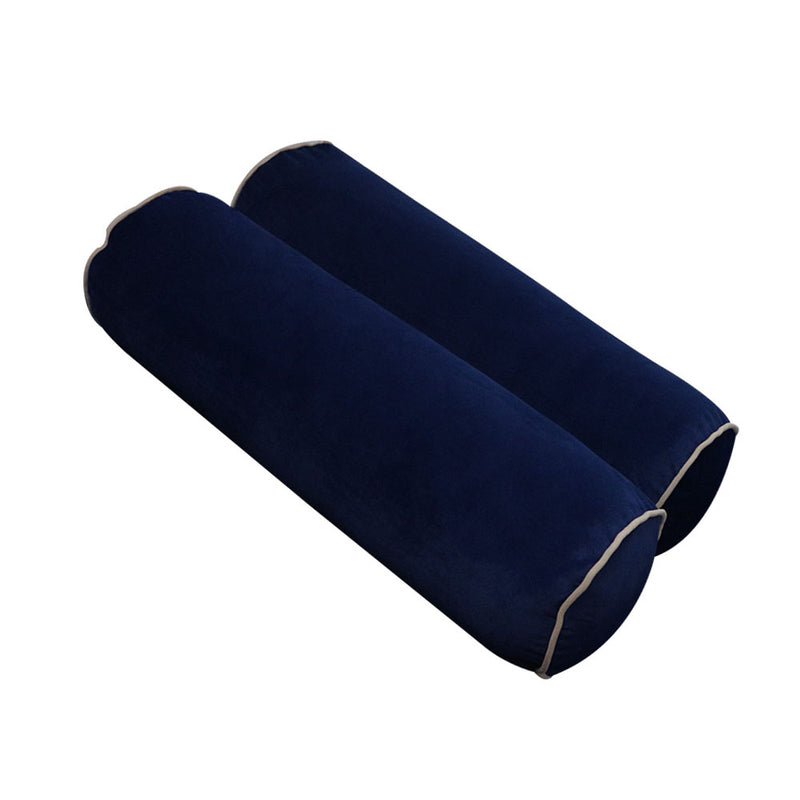 STYLE V6 - Velvet Indoor Daybed Bolster Pillow Cushion |COVERS ONLY|