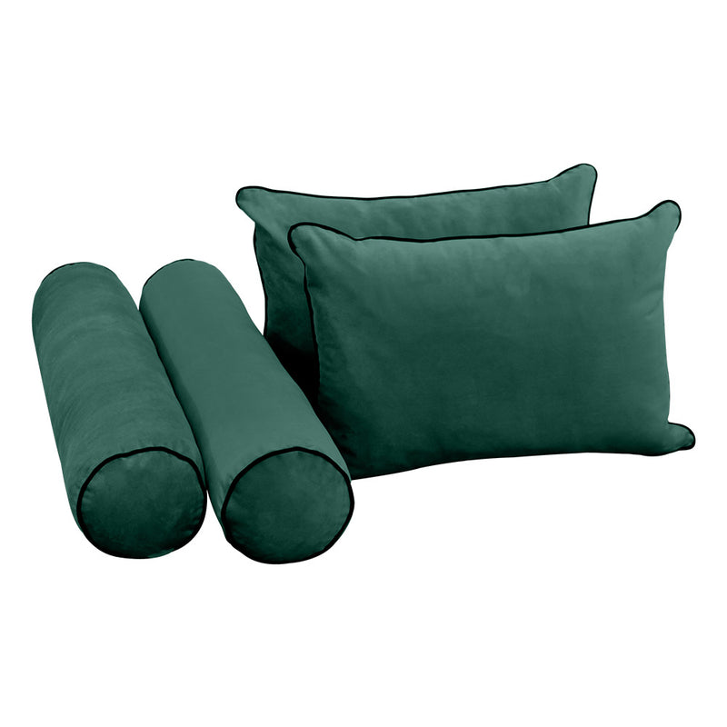 STYLE V4 - Velvet Indoor Daybed Mattress Bolster Backrest Cushion Pillow Complete Set