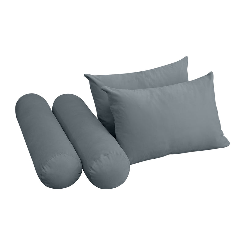 STYLE V4 - Velvet Indoor Daybed Mattress Bolster Backrest Cushion Pillow Complete Set