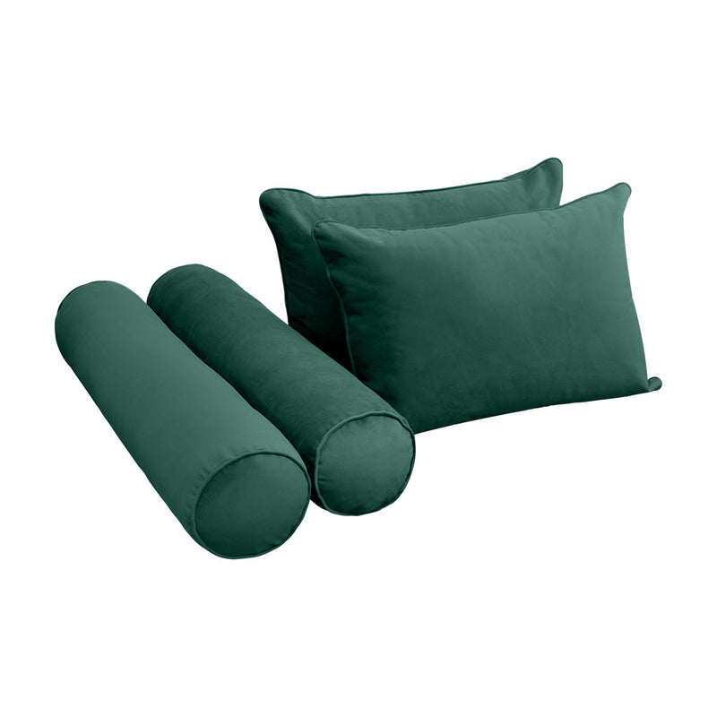 STYLE V4 - Velvet Indoor Daybed Mattress Bolster Backrest Cushion Pillow Complete Set