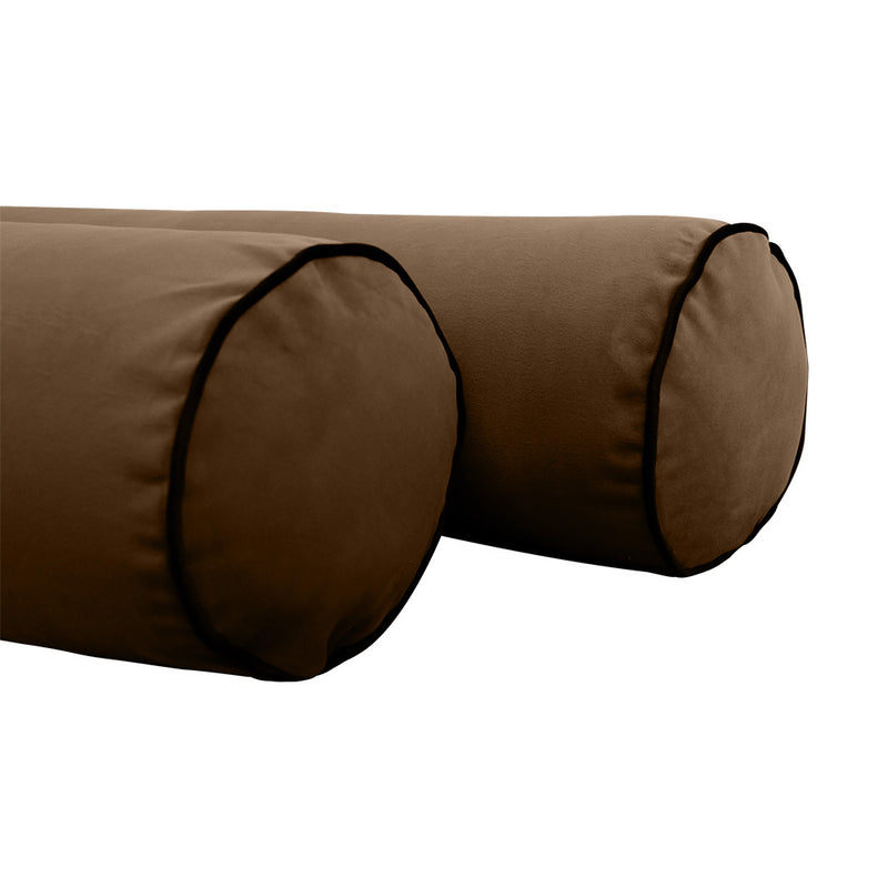 STYLE V5 - Velvet Indoor Daybed Bolster Pillow Cushion |COVERS ONLY|