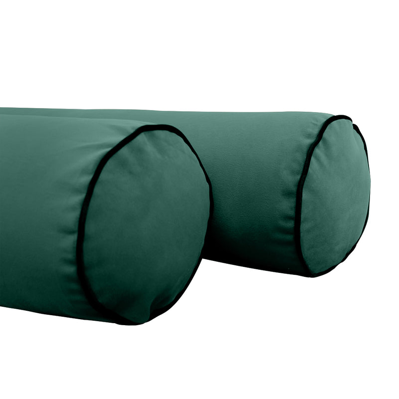 STYLE V6 - Velvet Indoor Daybed Bolster Pillow Cushion |COVERS ONLY|