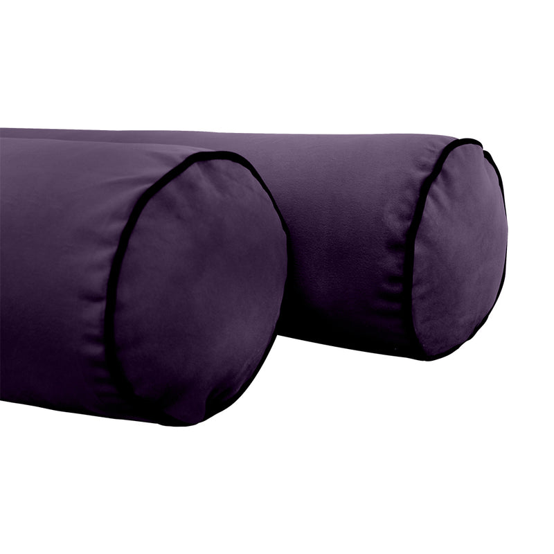 STYLE V6 - Velvet Indoor Daybed Bolster Pillow Cushion |COVERS ONLY|