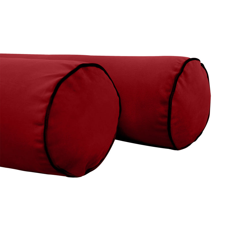 STYLE V6 - Velvet Indoor Daybed Bolster Pillow Cushion |COVERS ONLY|