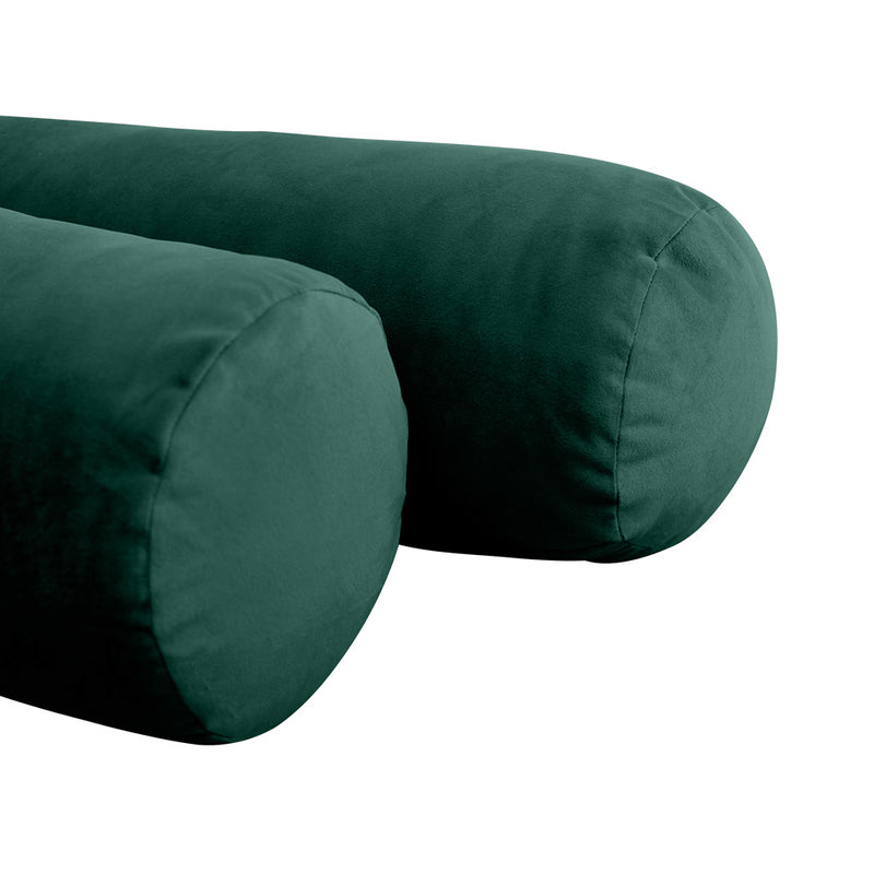 STYLE V6 - Velvet Indoor Daybed Bolster Pillow Cushion |COVERS ONLY|