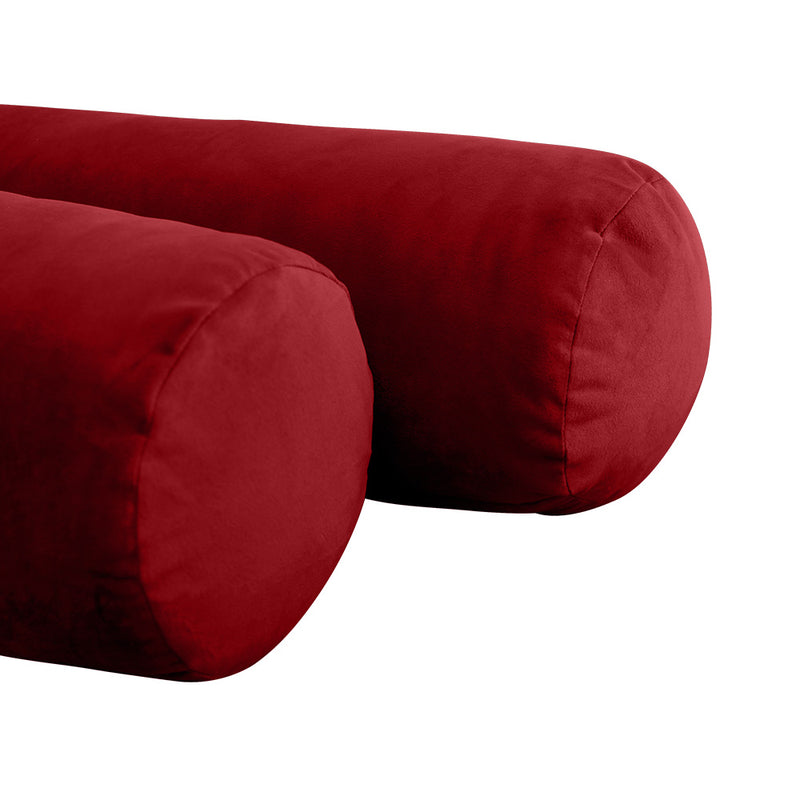 STYLE V6 - Velvet Indoor Daybed Bolster Pillow Cushion |COVERS ONLY|