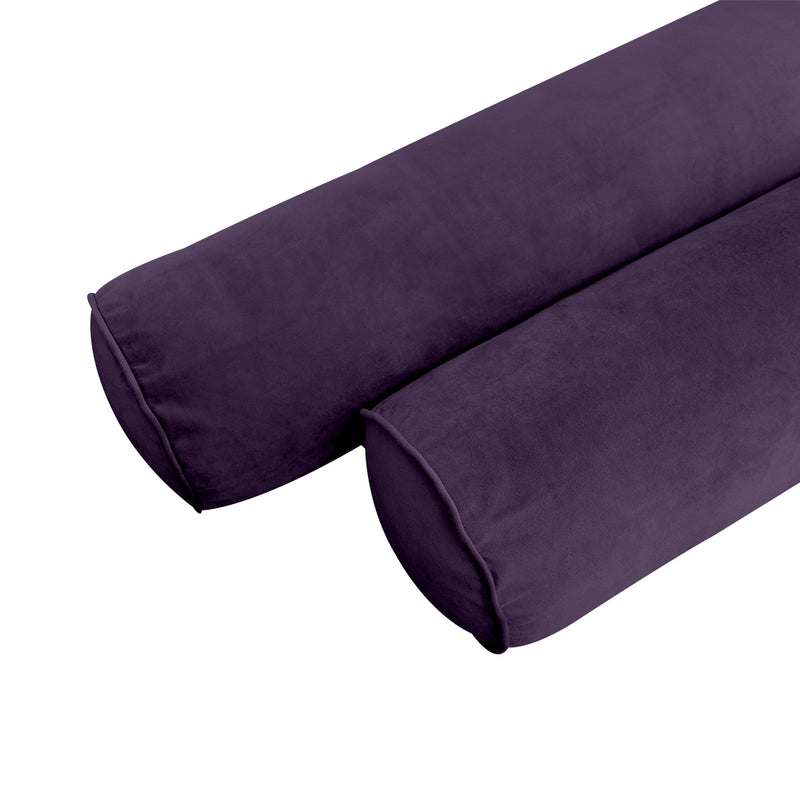 STYLE V6 - Velvet Indoor Daybed Bolster Pillow Cushion |COVERS ONLY|