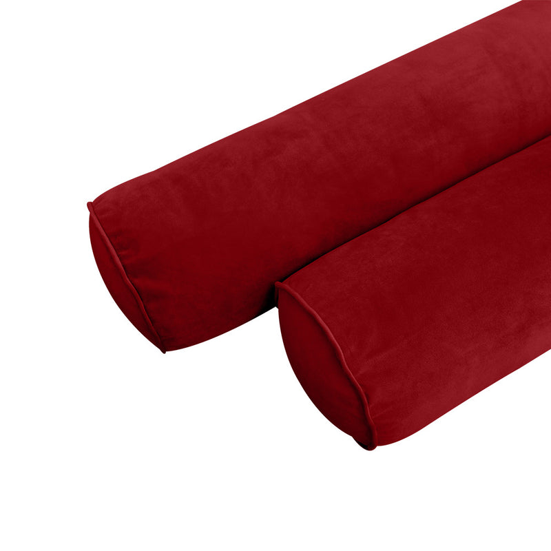 STYLE V6 - Velvet Indoor Daybed Bolster Pillow Cushion |COVERS ONLY|