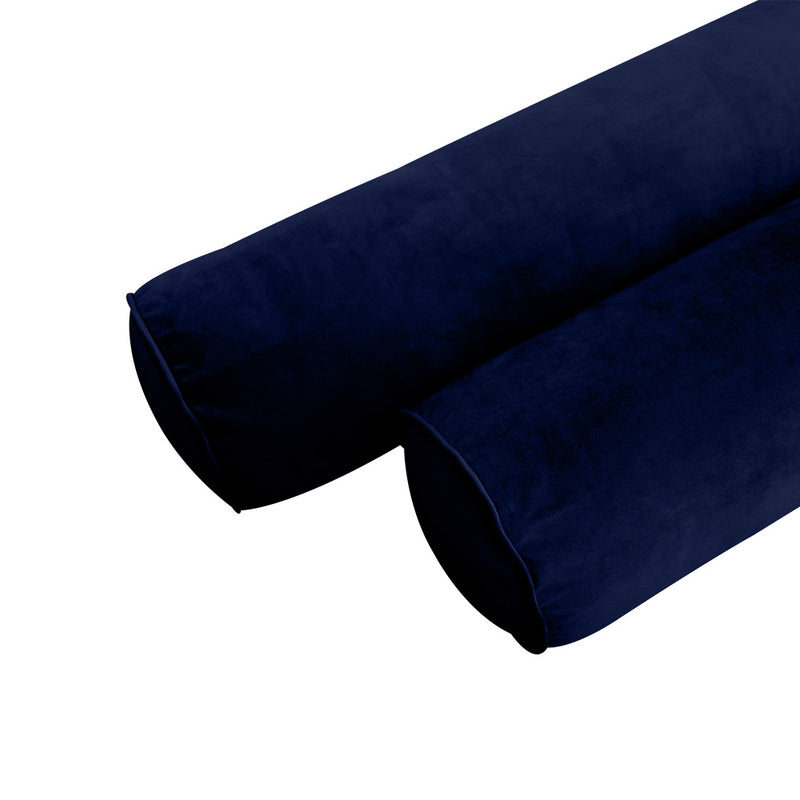 STYLE V6 - Velvet Indoor Daybed Bolster Pillow Cushion |COVERS ONLY|