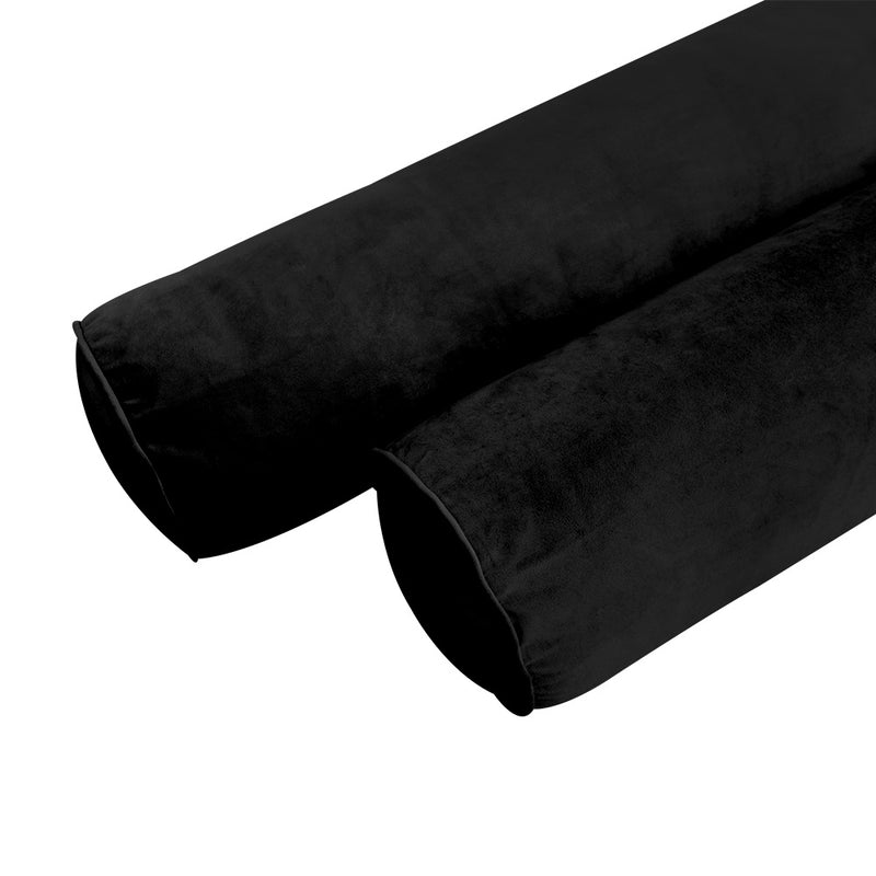 STYLE V6 - Velvet Indoor Daybed Bolster Pillow Cushion |COVERS ONLY|