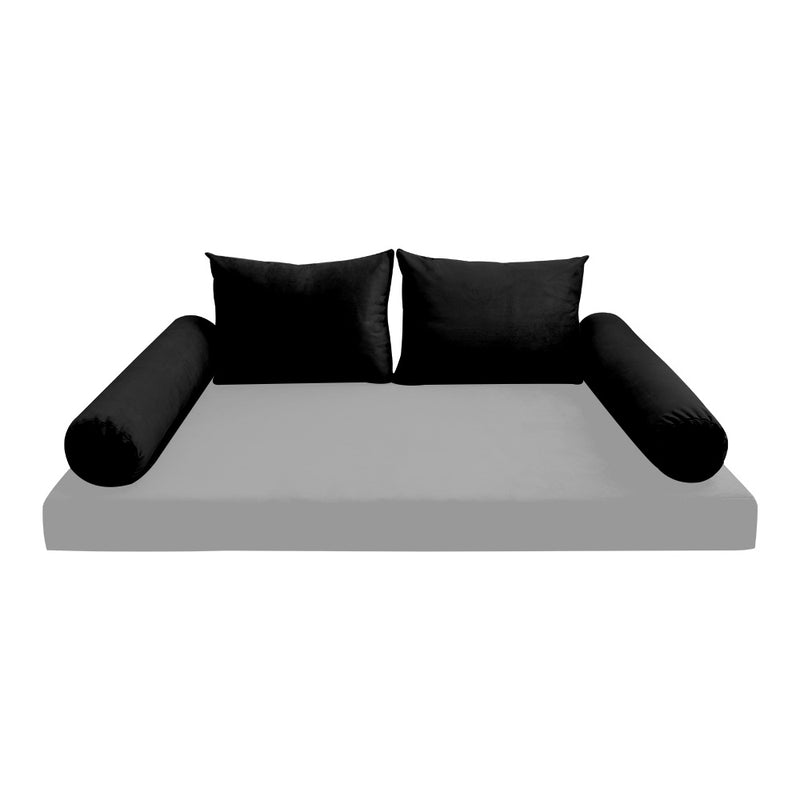 STYLE V1 - Velvet Indoor Daybed Bolster Backrest Cushion Pillow |COVERS ONLY|