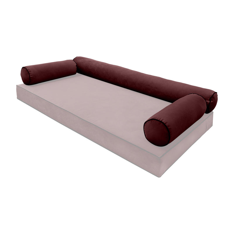 STYLE V6 - Velvet Indoor Daybed Bolster Pillow Cushion |COVERS ONLY|