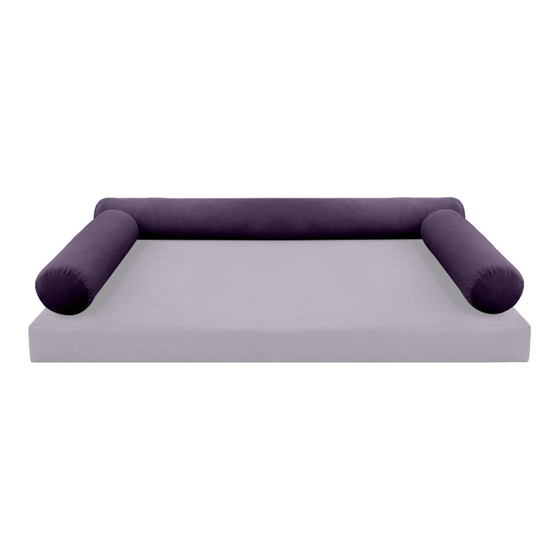 STYLE V6 - Velvet Indoor Daybed Bolster Pillow Cushion |COVERS ONLY|