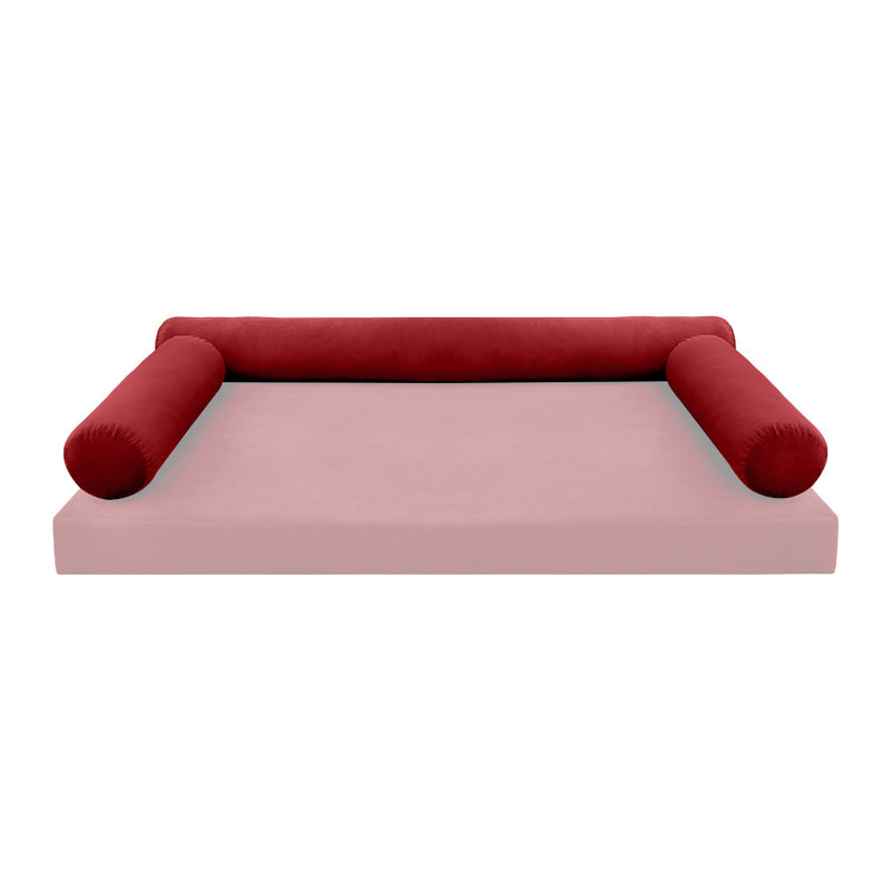 STYLE V6 - Velvet Indoor Daybed Bolster Pillow Cushion |COVERS ONLY|