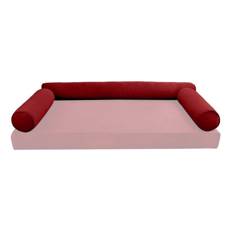 STYLE V6 - Velvet Indoor Daybed Bolster Pillow Cushion |COVERS ONLY|