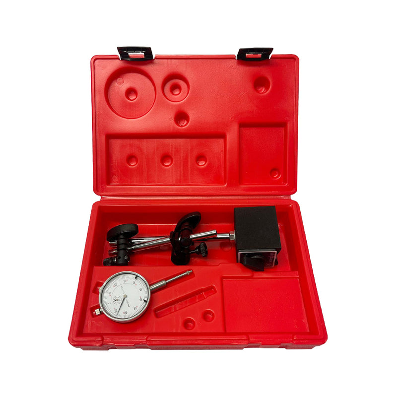 0-1'' Dial Indicator With 130 Lbs Fine Adjustment Magnetic Base Lug Back Grad Inspection Set