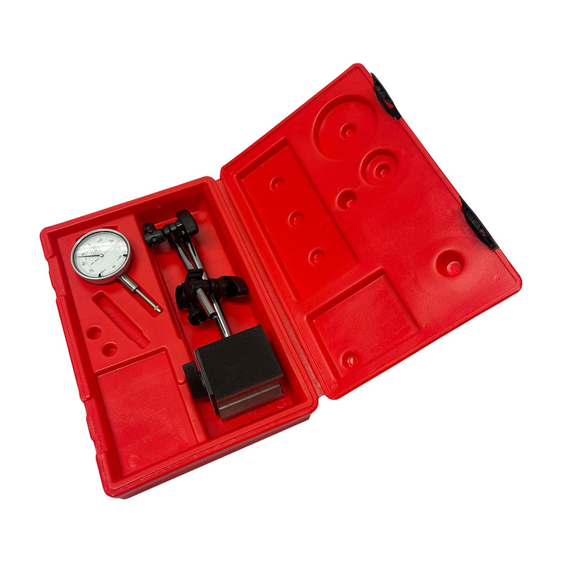 0-1'' Dial Indicator With 130 Lbs Fine Adjustment Magnetic Base Lug Back Grad Inspection Set