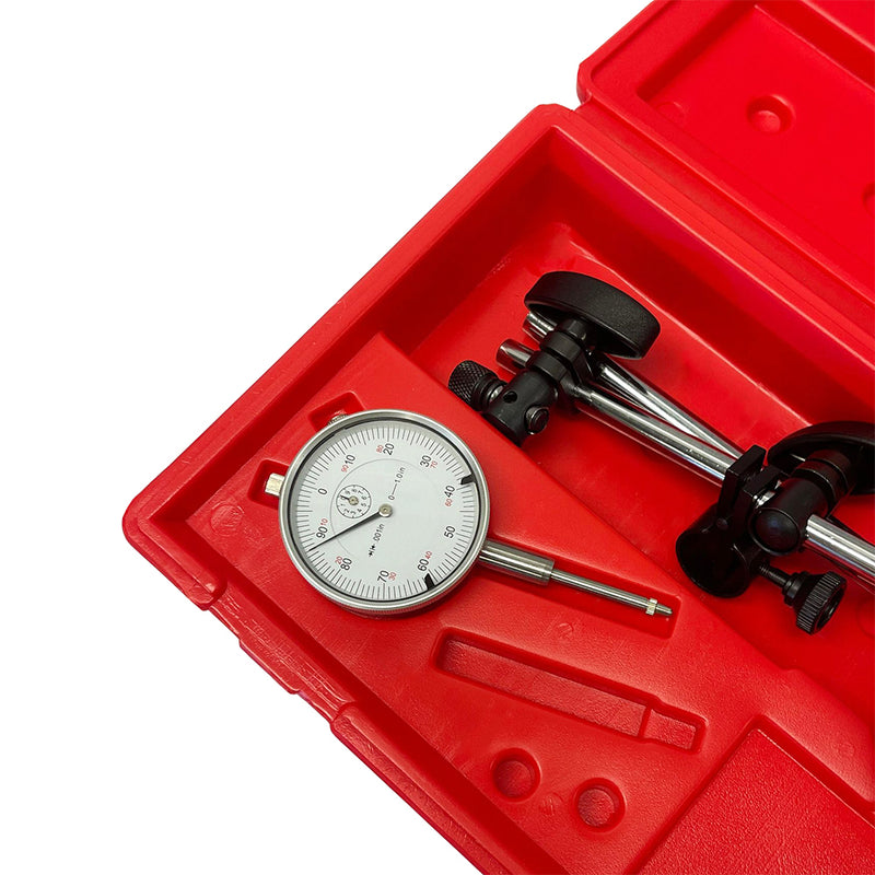 0-1'' Dial Indicator With 130 Lbs Fine Adjustment Magnetic Base Lug Back Grad Inspection Set