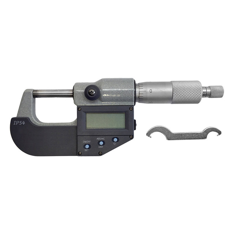 0-1"/ 0-25mm IP54 3-Key Digital Electronic Outside Micrometers 0.00005'' Graduation