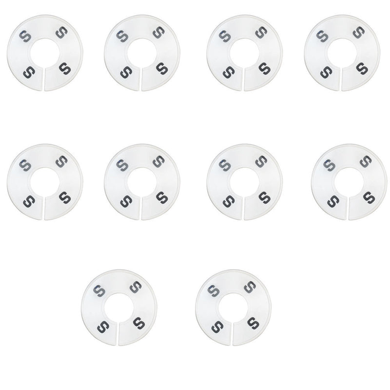 10 Pc S SMALL White Round Clothing Rack Size Dividers Plastic Hangers Ring