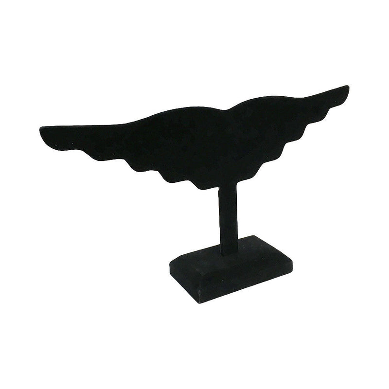 12" Black Velvet Wing Earring Display Stand Holding 10 Pairs Jewelry Holder Retail Fixture